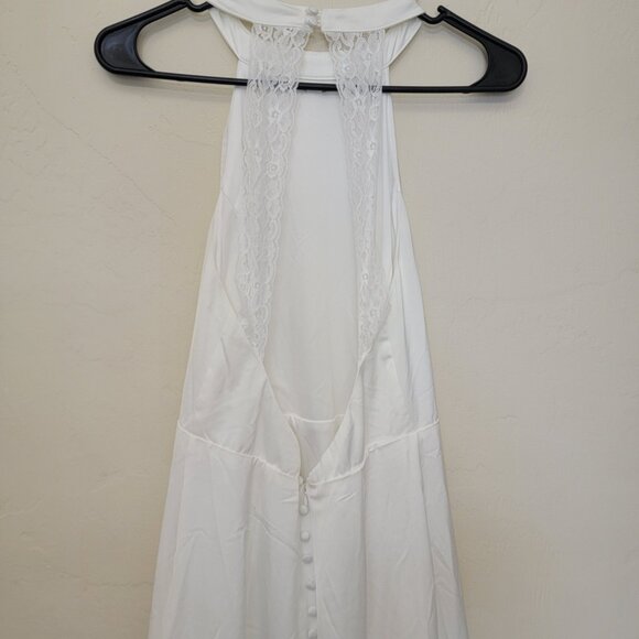 Lulus Radiant Adoration White Satin Lace Backless Maxi (Bridal), Sz M, $92 - Picture 5 of 9